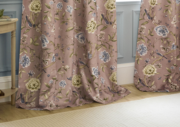 Porcelain Garden Pencil Pleat, Blush - Ready Made Curtains - Image 6